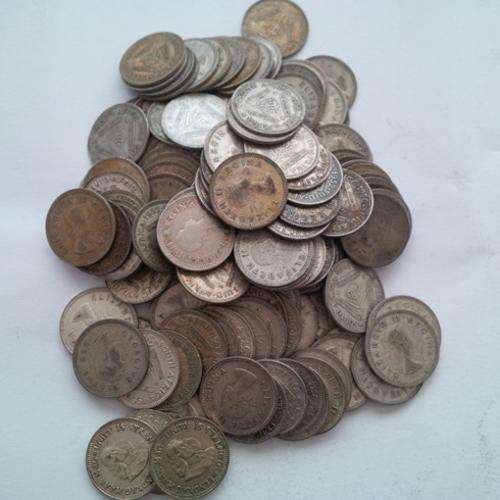 SILVER BULLION:  25 X SILVER (50%) THREE PENCE COINS - BID PER COIN OR TAKE ALL!